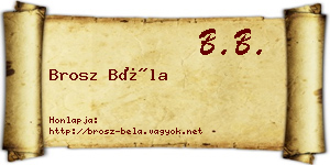 Brosz Béla névjegykártya